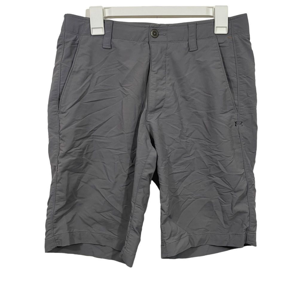 Under Armour Grey Loose Fit Flat Front Athletic Shorts